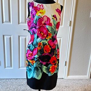 Adrianna Papell Vibrant Floral Midi Dress